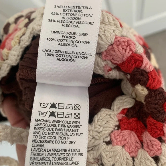 Lucky Brand Crochet‎ Romper - Size M - Pink Granny Square - NWT - Picture 11 of 15
